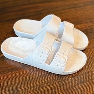 Lindsey White Slide Sandals